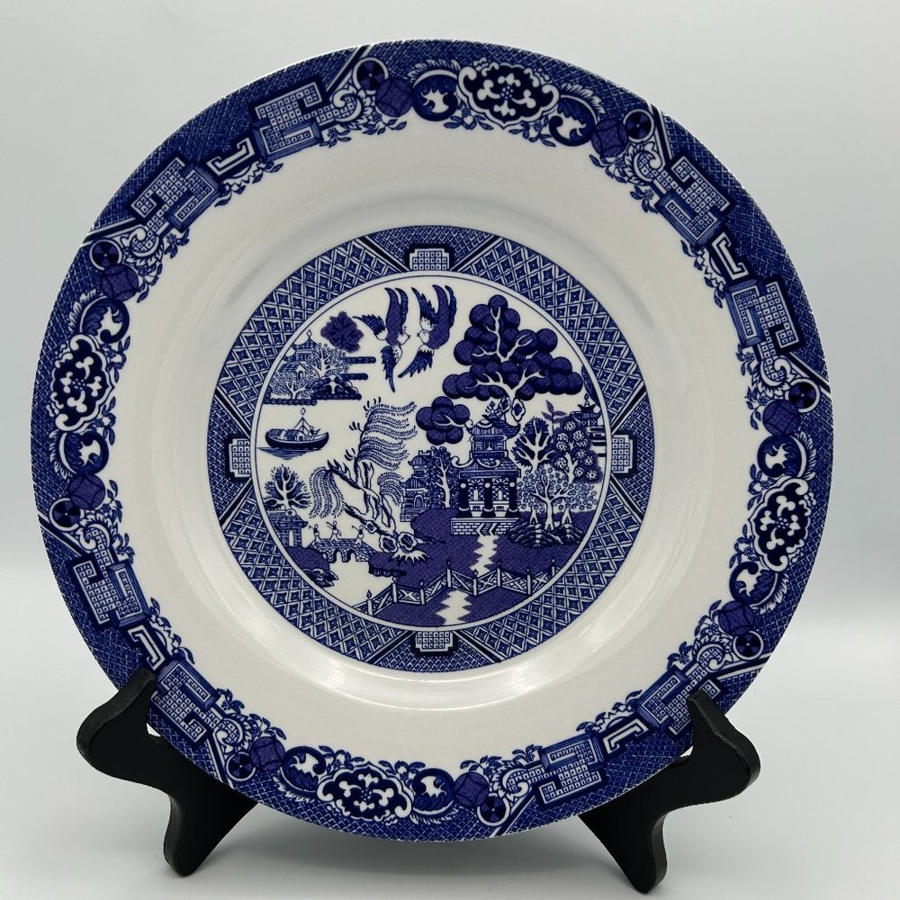 Royal Cuthbertson Blue Willow Transferware Salad Plate 8 1/4 in